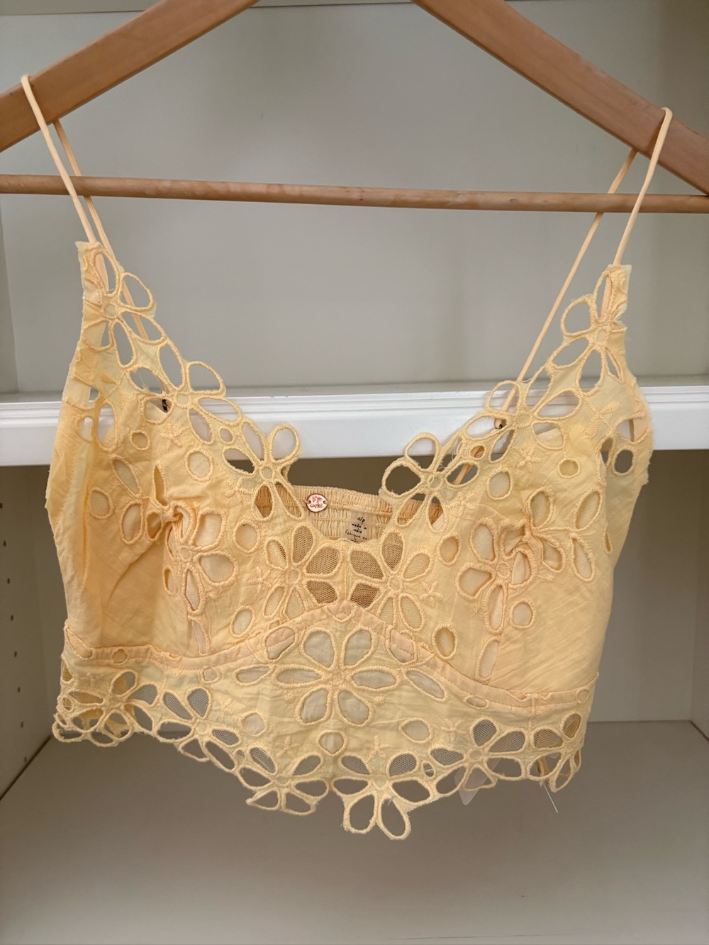 Free People Asteria Bralette in banana cream size small